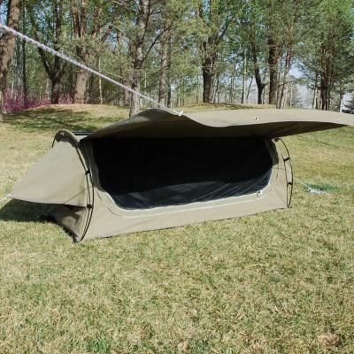 China double canvas swag tent waterproof outdoor camping military swag tent UV-resistant for sale