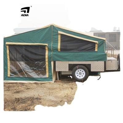 China Diagonal Tie Down Type Waterproof Folding With Included Kit Truck Road Camper Tent Trailer for sale