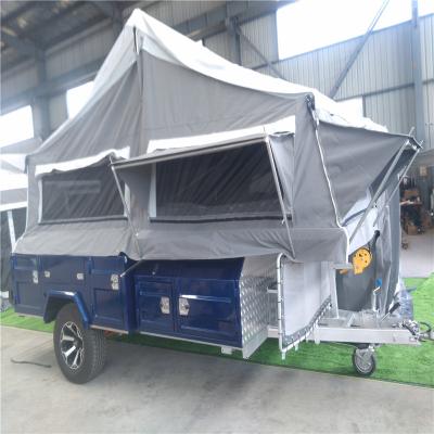 China Camouflage Game Folding Forward Camper Motorcycle Truck / Field / Outdoor Camping Trailer Tent for sale