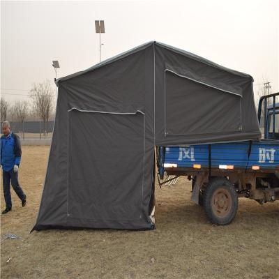 China Camouflage Game Floor / Field Left Side Camper Trailer Soft Tents Folding for sale