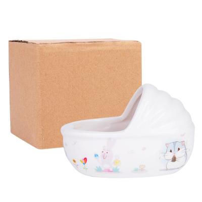 China Stabilized Sustainable Hamster Feeds Sand Ceramic Bath Room Lovely Hamster Bath Hamster Toilet for sale