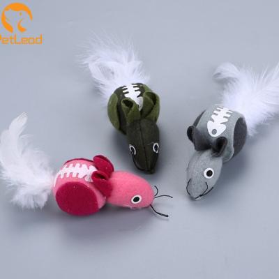 China Viable Cat Toy Mouse Plush Mouse Cat Mouse Containing Catnip With Feather Tail Cat Toy Ball for sale