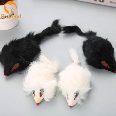 China Viable Small Mouse Cat Toy Cat Rabbit Hair Pet Cat Toy Two Color Factory Mint for sale