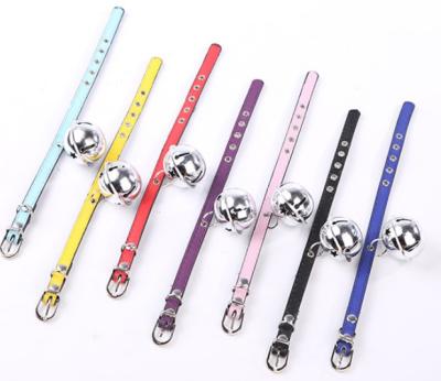 China Viable Pu Leather Pu Dog Cat Collar Small Bells Cute Pet Collar for sale