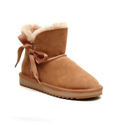 China 2021 New Design Anti-odor Sheep Fur Winter Genuine Leather Wholesale High Quality Women Snow Boots for sale