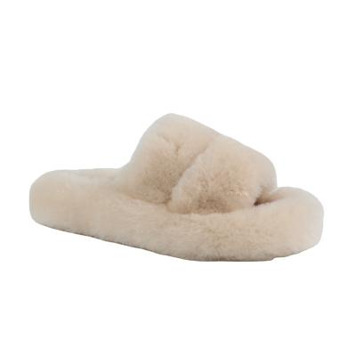 China 2021 Factory Wholesale Anti-odor Fur Slippers Sheepskin Winter Woman Slippers for sale