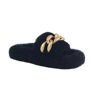 China 2021 Factory Wholesale Design Sheepskin Fur Anti-odor New Slips Winter Women Slippers for sale