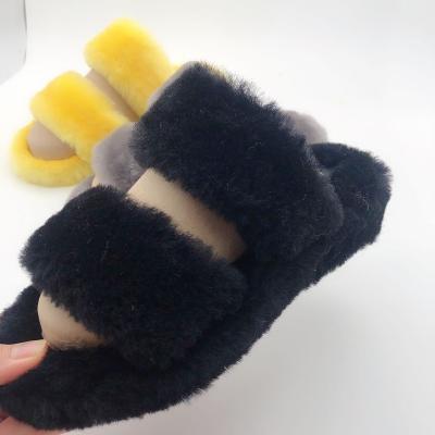 China Factory direct good quality anti-slip sheepskin lined slippers made in China for sale