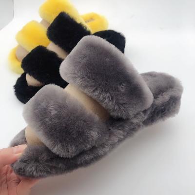 China Anti-slip hot sale shearling slippers sheepskin mules with high quality for sale