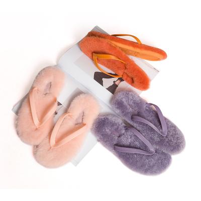 China China Factory Anti-Slip Fur Slides Cheap Sheepskin Slippers for sale