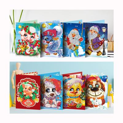 China Gift Traditional Diamond Kids Christmas Craft DIY Painting Kit, DIY 5D Digital Round Drill Diamond Art Mosaic Christmas Card Christmas Card Kit for sale