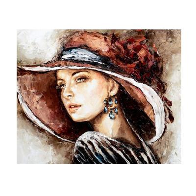 China Abstract DropShipping and Wholesale DIY Paint By Numbers For Adults On Canvas Hat Woman, DIY Oil Painting Kit for sale