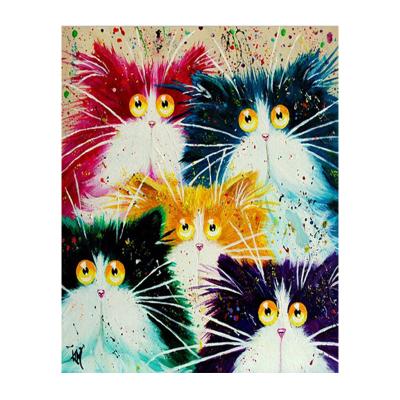 China Modern DropShipping and Wholesale, DIY Oil Painting DIY Kit Painting by Numbers for Adults on Canvas for Cartoon Cats, New Painters for sale