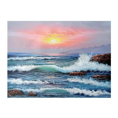 China Modern DIY Painting By Number Kit On Canvas For Beginners, New Painters, Canvas Oil Painting Kit For Adults Seascape for sale