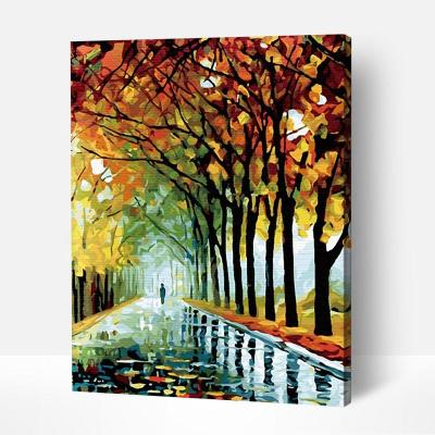 China Modern DIY Paint By Number Kit On Canvas For Beginners, New Painters, Canvas Oil Painting Kit For Adults Quiet Woods for sale