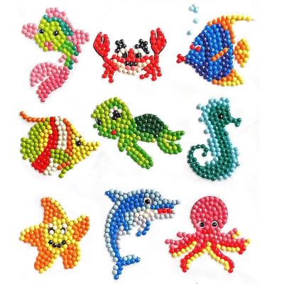 China Traditional Children's Diamond Painting Sticker Kit,DIY Kit 5D Digital Diamond Art Mosaic Marine Animal Sticker for sale