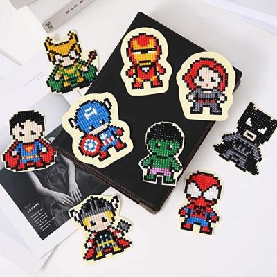 China 5D Traditional DIY Diamond Painting Stickers Kits for Kids, Superhero Theme Stick Painting with Diamonds by Number Kit Easy to DIY for sale