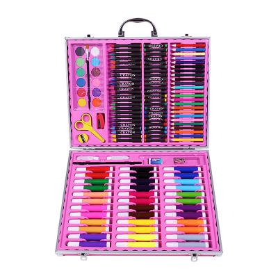 China Wholesale Traditional 150 - Piece Aluminum Painting Set Box Suitcase Painting Watercolor Pen Set Gift For Children Art Oil Stick Supplies Set for sale