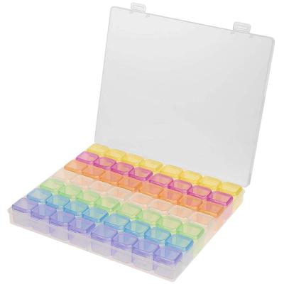 China Detachable Transparent 56 Grids Jewelry Pill Box Viable Plastic Storage Diamond Painting Accessories Storage Box For DIY Craft for sale