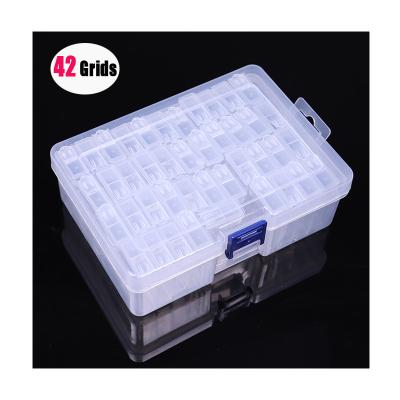 China Detachable Transparent 42 Grid Pill Box Jewelry Storage Plastic Viable Diamond Painting Accessories Storage Box For DIY Craft for sale