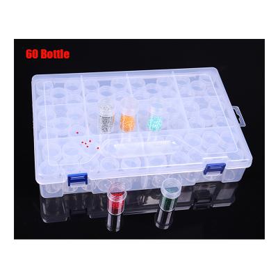 China New 60 Viable Wholesale Plastic Clear Diamond Painting Accessories DIY Crafts Bottle Jewelry Storage Box Pill Box for sale