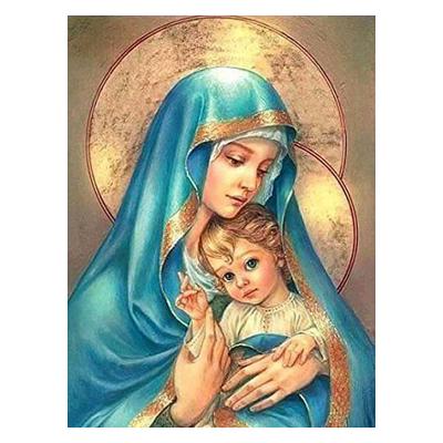 China Modern 5D Diy Diamond Painting Full Drill Square or Round Religious Icons Our Lady Son Kits Wall Painting Acrylic Art 30*40CM Diy for sale