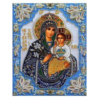 China Modern 5D Diamond Painting Full Drill Square or Round Religious Wall Art Decor On Canvas 3D Icons Virgin Jesus Paintings 30*40CM for sale