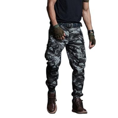 China Anti-Static High Quality Khaki Casual Men Military Tactical Trouser Camouflage Cargo Pants Multi-pocket Fashion Black Army Trousers for sale