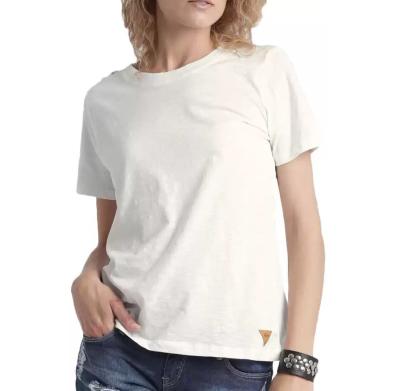 China Wholesales Women Summer Custom Made Daily Short Sleeves Cotton T-Shirts 100% Anti-pilling Casual Tops For Women for sale