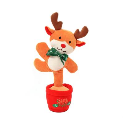 China Santa Claus Snowman Children Stuffed Deer Stuffed Animal Toy Christmas Reindeer Decoration Cute Doll Eco-Friendly Material for sale