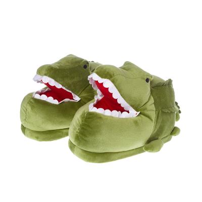 China Fashion trend winter cartoon man and woman crocodile plush warm cute slippers for sale