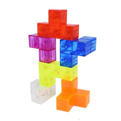 China DIY TOY Magic Magnetic 3D Puzzle Cubes Magnetic Building Blocks Set of 7 Multi Shapes Magnetic Blocks with 54 Guide Cards for sale