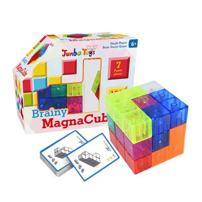 China Safety Magnet Puzzle Magic Cube 7 Piece Assembly Block Magnetic Toys For Children for sale