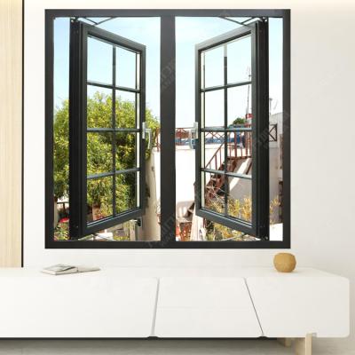 China Folding Screen WANJIA Pictures Aluminum Casement Swing Glass Window And Door for sale