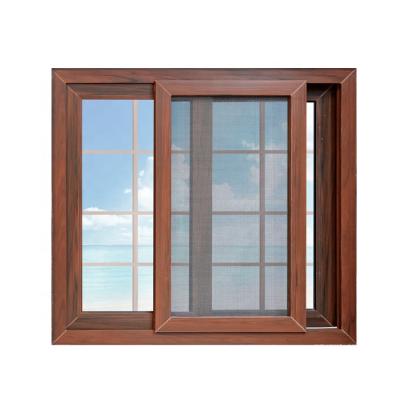 China Folding Screen Color Wooden Frame Window Design PVC Plastic Sliding Glass Windows for sale