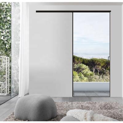 China waterproof & Healthy Insulation& Single Track Narrow Sliding Energy Saving Aluminum Glass Hanging Door Designs Barn Doors Thin Frame Sliding Doors for sale