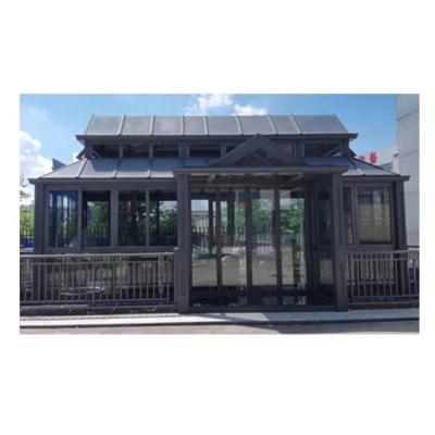 China Energy efficient aluminum outdoor sun glass house modern design garden sunroom glass house for sale