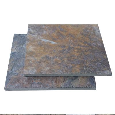 China Modern Natural Split Slate Stone Rust Slate Floor Tiles Natural Cultural Stone For Yard Road Building Square Facade for sale