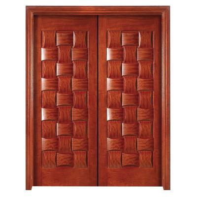 China Modern Cheap Block Lattice Armor Door Pivot Optional Used Wooden Exterior Doors for sale