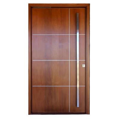 China Customized Teak Design Modern Wood Veneered Armored Exterior Solid Wood Armored Door for sale