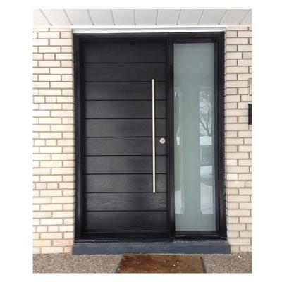 China Modern entry front sapele solid wood glass panels pivot door with fixed door design for sale