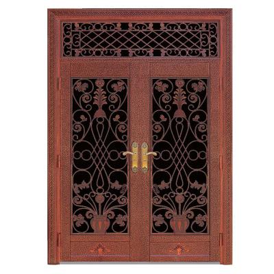 China Modern double leaf stainless steel security door open front door for villa for sale