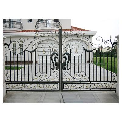 China Beautiful wrought iron gate designs/modern luxury residential designs/wrought iron main gates for sale