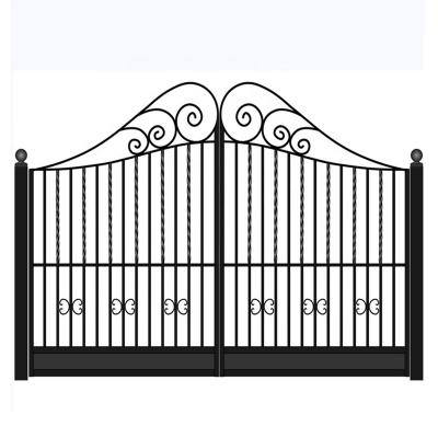 China Modern Hot Selling Exterior Gates Wrought Iron Door Base Track Designs for sale