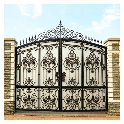 China Modern Professional Luxurious Wrought Storm Doors Double Exterior Front Iron Door Designs for sale