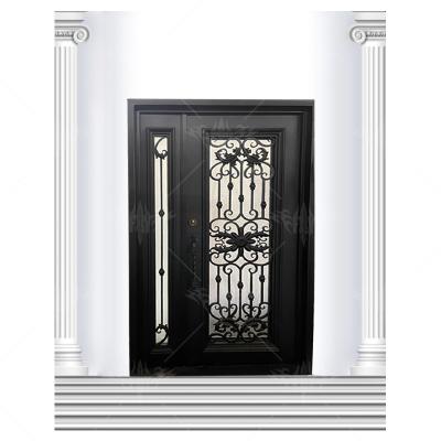 China Anti-theft main door modern design villa security lowes wrought iron front wrought iron entry door for sale