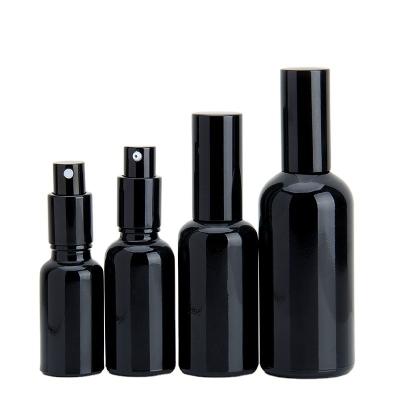 China Natural Cosmetic Stamina 5ml 10ml 100ml Skin Care Packaging Prefume Black Glass Spray Bottle for sale