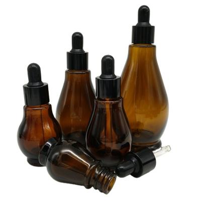 China Household Products In Stock 30ml/50ml/100ml Amber Glass Dropper Essential Oil Spray Bottle for sale