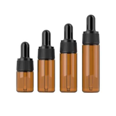 China Cosmetic Cute Small Square Empty Amber Brown Cosmetic Packaging 10ml Essential Oil Dropper Glass Bottle for sale