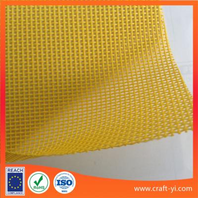 China Pvc Coated Polyester Mesh Textile Yellow Color 1x1 Weave Textilene for sale